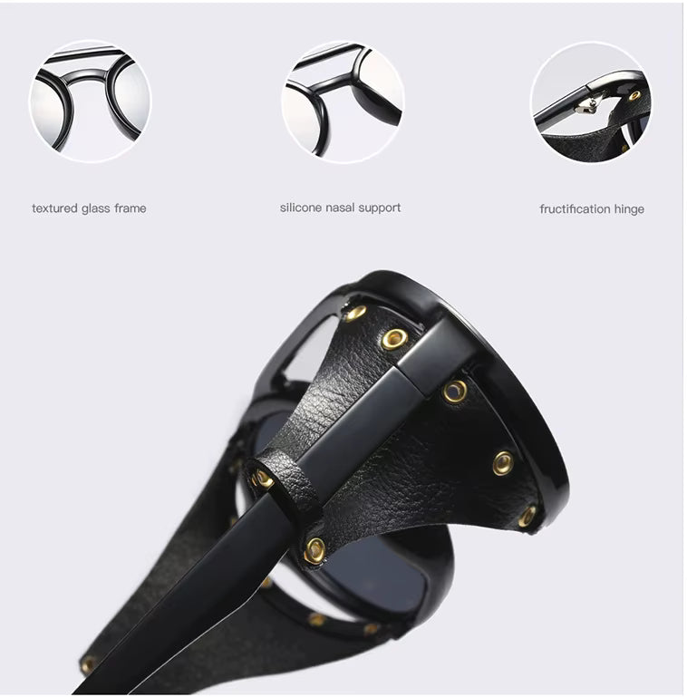 Retro Round Sunglasses with Side Shields
