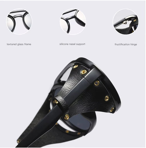 Retro Round Sunglasses with Side Shields