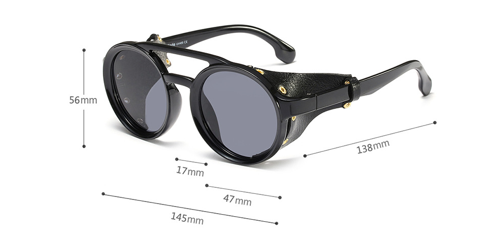 Retro Round Sunglasses with Side Shields