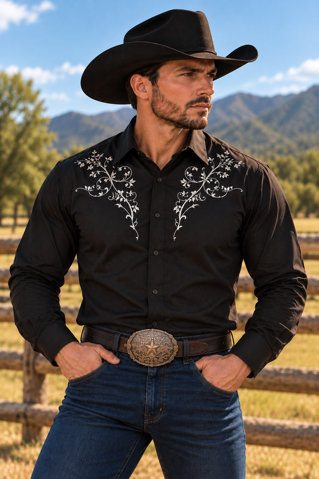 Frontier Printed Stretch Western Shirt