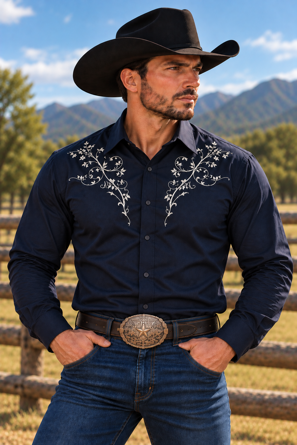 Frontier Printed Stretch Western Shirt
